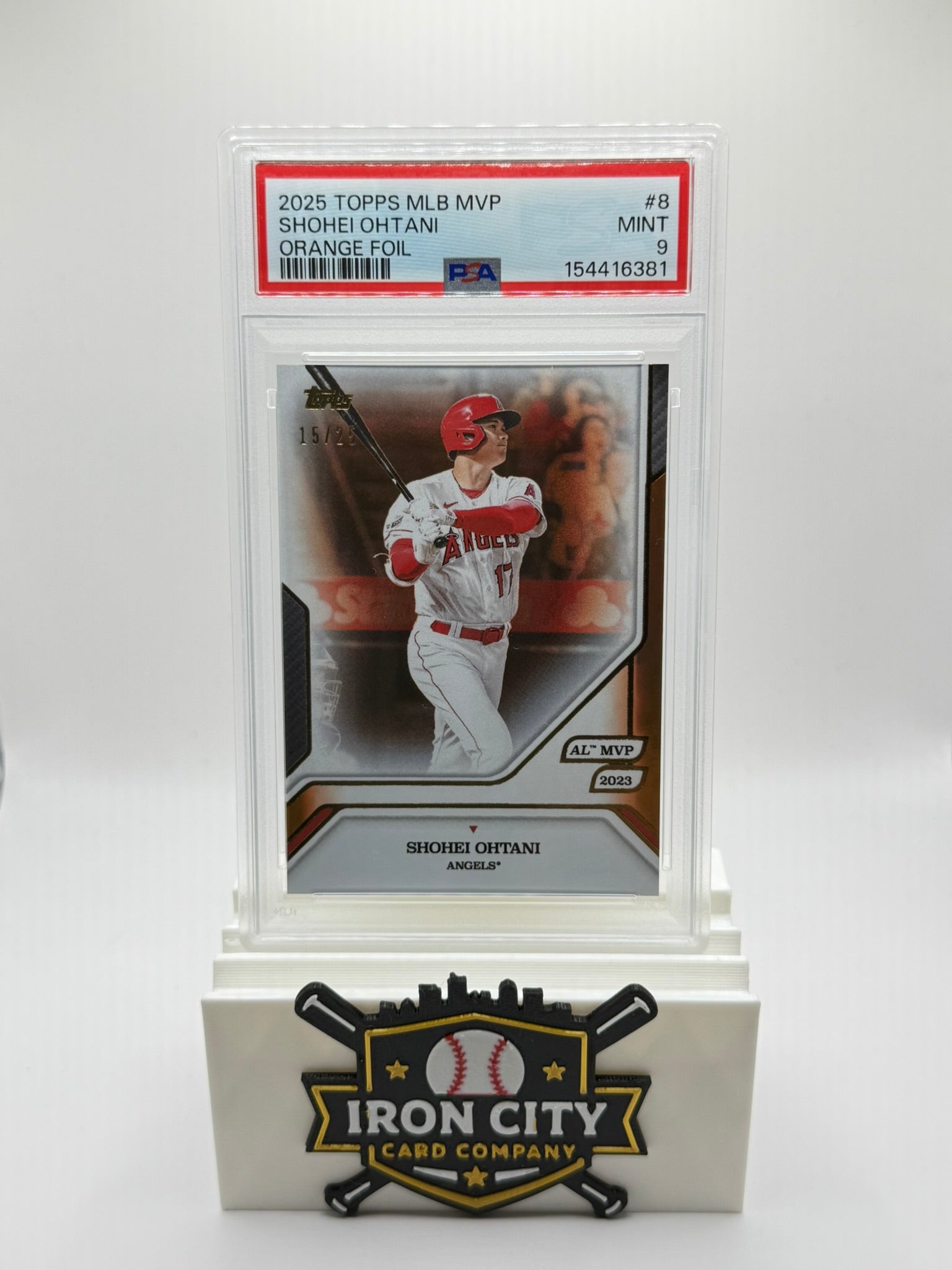 2025 Topps MLB MVP Collection Shohei Ohtani #8 Orange Foil PSA 9