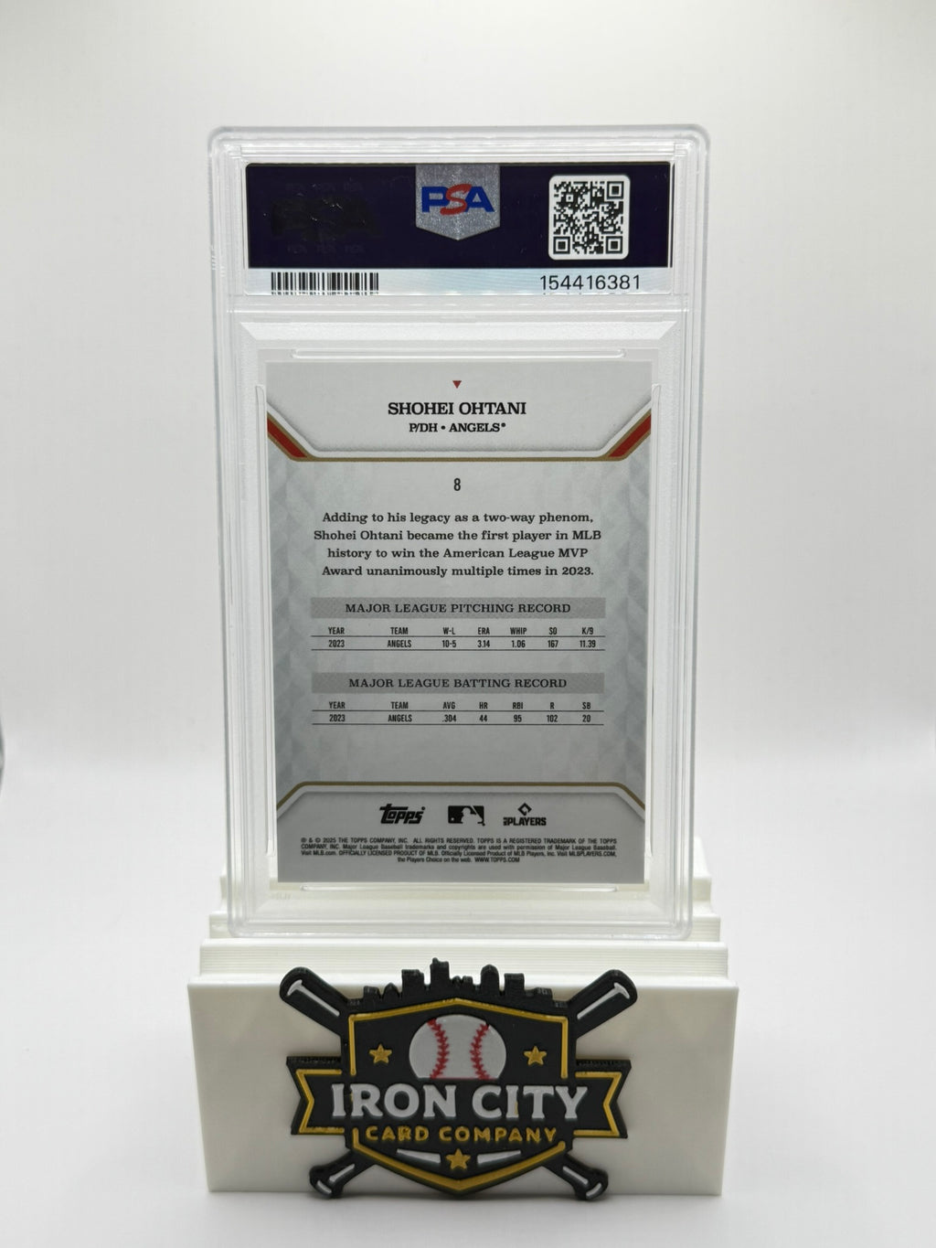 2025 Topps MLB MVP Collection Shohei Ohtani #8 Orange Foil PSA 9