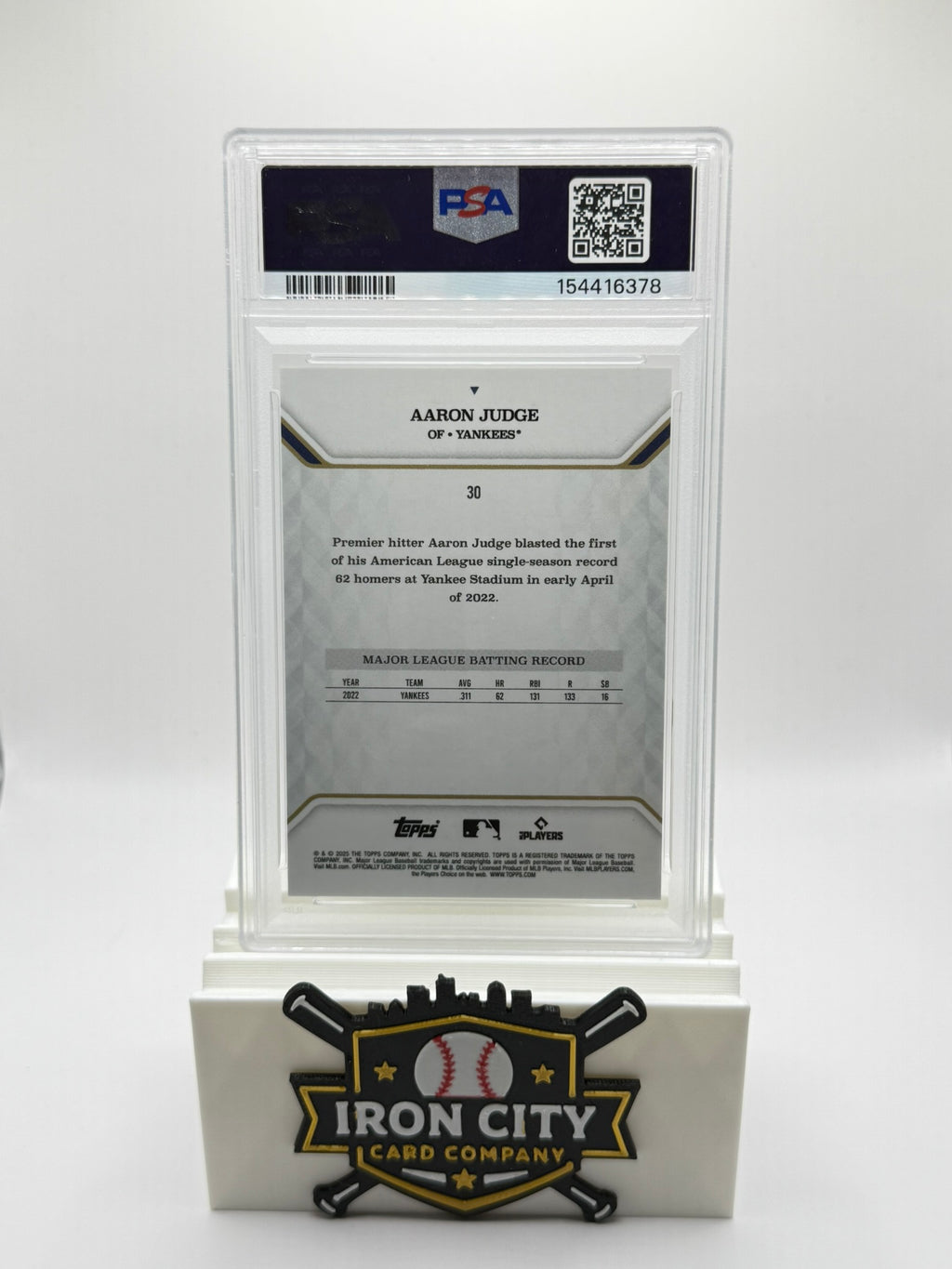 2025 Topps MLB MVP Collection Aaron Judge Gold Foil /50 PSA 10