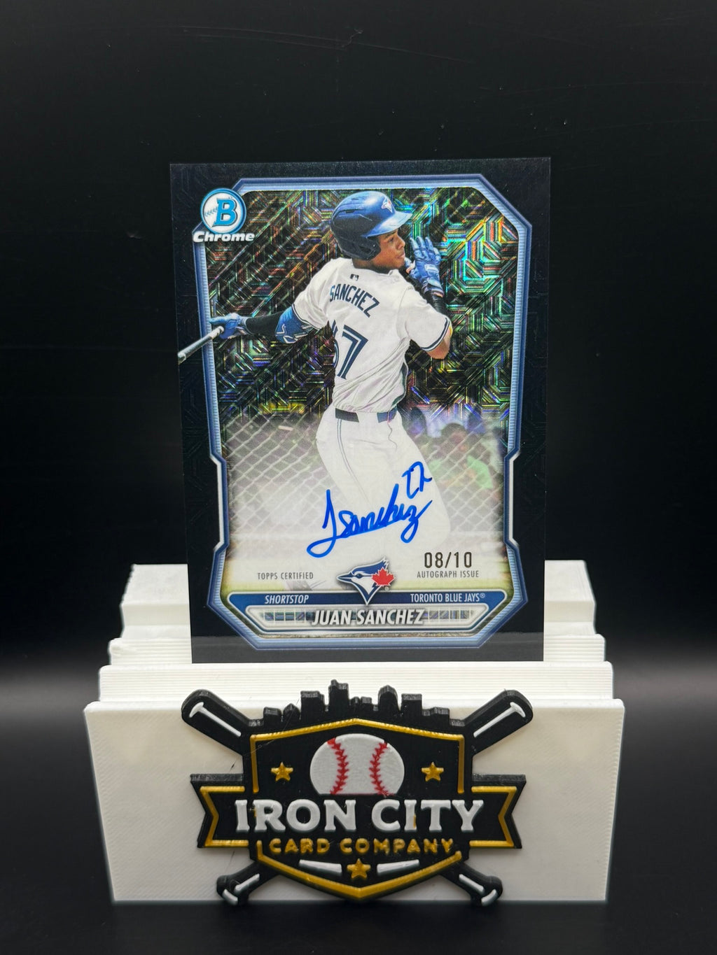 2026 Bowman Chrome Juan Sanchez BMA-JS Mega Box Black Refractor Auto /10