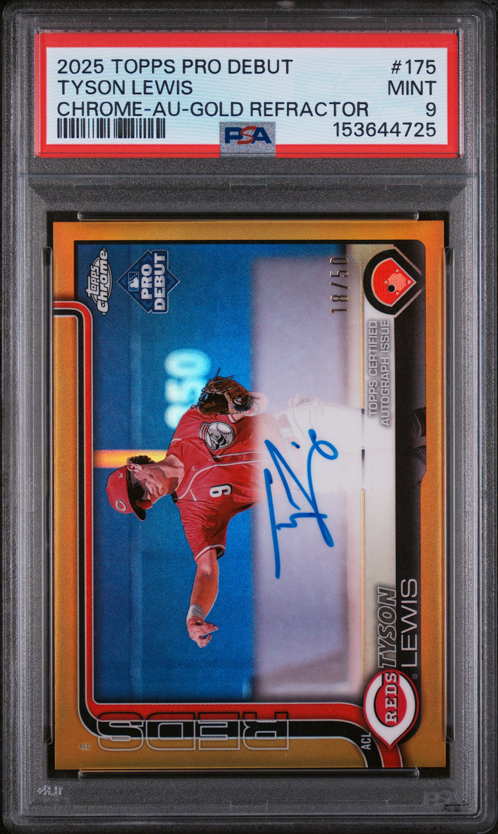 2025 Topps Pro Debut Chrome Tyson Lewis - Gold Refractor Auto /50 - PDC-175