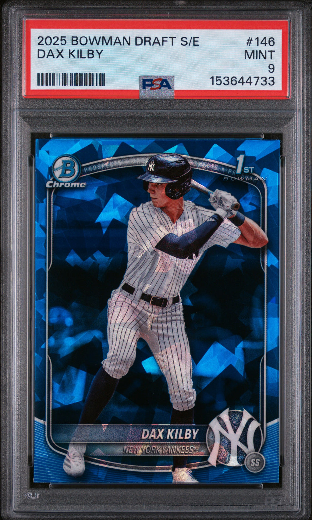 2025 Bowman Draft Sapphire Edition Dax Kilby #BDC-146 PSA 9 New York Yankees